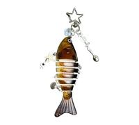 Realistic Articulating Fish Keychain, Flexible Articulating Fishing Holder Accessory Realistic Fish Keychain for Fisherman Outdoor Enthusiasts, フリーサイズ