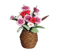 Realistic Artificial Flower Potted Plant Model Figure for 1/12 Doll House Decoration Scene Arrangement Photography Props Resin Doll House Accessories