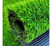 Realistic Artificial Grass Rug - Green Synthetic Turf Carpet for Garden Lawn Landscape Patios - Durable Easy-Care UV-Resistant Perfect for Outdoor Decor