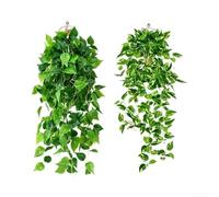 Realistic Artificial Ivy Garland 2-Pack 105cm Hanging Vine | Lifelike green leaves, natural look, no fading, 105cm length, set of two vines