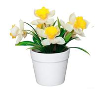Realistic Artificial Narcissus Pot 13cm Yellow Daffodil(B)