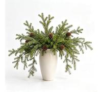 Realistic Artificial Pine Branches 70cm with Pinecones 3pcs | Bendable wire core, twistable shape, customizable design, DIY friendly, flexible stems