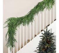 Realistic Artificial Pine Greenery Garlands for Christmas Decoration - 6 Ft Dense Norfolk Pine Garland Ornament for Mantel, Table, Fireplace, Indoor and Outdoor (1)