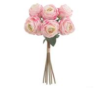 Realistic Artificial Roses Silk Flower Bouquet for Weddings, Home Gardens, and DIY Craft Projects (Shallow powder)