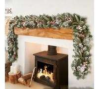 Realistic Artificial Winter Staircase Christmas Wreath With Pinecone Decorations The Ultimate Christmas Decoration For Fireplaces,Tables,Stairs,Indoors & Outdoors(Without light)