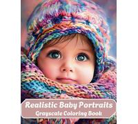 Realistic Baby Portraits Grayscale Coloring Book: 50 Adorable Realistic Baby Faces, Coloring Book for Teens & Adults for Relaxation and Stress Relief
