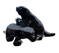 Realistic Badger Stuffed Toy - Soft Plush Animal Figure, Black Collectible Animal Doll, Simulation Honey Badger Plush Model | Educational Wild Animal Soft Animal For Bedroom Decoration And Gift Discs