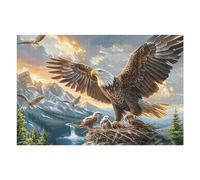 Realistic Bald Eagle Close Up 1000 Piece Jigsaw Puzzle for Adults Luminous Enchanted Beasts Long Weekend Project Satisfying Challenge No Duplicate Pieces for Hobbyists 1000 PCS