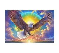 Realistic Bald Eagle Close Up 1000 Pieces Set Classic Jigsaw Puzzle Animal Pet Couple Puzzle Partners Mind Relaxation Wall Decor Easter New Year Recycled Cardboard 1000 PCS