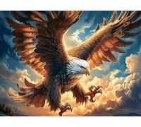 Realistic Bald Eagle Close Up 1000 Pieces Set Classic Jigsaw Puzzle Magical Cosmic Creatures Teen Fans 14-18 Yrs Logic Skill Leisure Adventure Valentines Gift Smooth Wooden Cardboard 1000 PCS/75x50cm