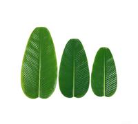 Realistic Banana Leaf Foliage for Hawaiian Luau Decor Jungle Beach Party Table Scatter Artificial Tropical Leaves for Wedding Event and Home Use (4PCS-Medium)