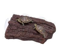 Realistic Bark Turtle Basking Platform - 3 Suction Cups Turtle Dock Essential Basking Platform for Aquatic Turtles, Frogs, Turtles Tank Accessory (Bark style)