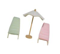 Realistic Beach Model Pretend Play For Kids Role Display Parasol Chair Model Toy Vintage Chair 1:12 Dolls House Children's Imagination Toy