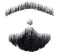 Realistic Beard, Fake Beard Human Hair Realistic Beard Fake Mustache Invisible Fake Facial Hair Costume Beard Lace Beard for Men Dressing Halloween Cosplay Costume Party Style 4, Fake Mustache
