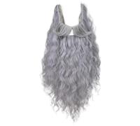 Realistic Beard, Wizard Beard 18 Inch Long Curly Grey Beards Realistic Wizard Costume Men for Halloween Party