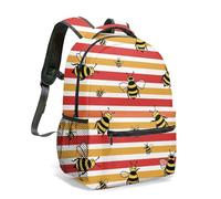Realistic Bee 16 Inch All Over Print Backpack for Kids Retro Illustration Vintage Always Bee Grateful School Bag (06)