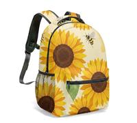 Realistic Bee 16 Inch All Over Print Backpack for Kids Retro Illustration Vintage Always Bee Grateful School Bag (07)