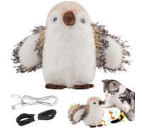 Realistic Bird Cat Toy, Interactive Pet Exercise, Sound Activated Design, Feathered Tail, Rechargeable Battery, Excellent for Small Dogs, Cats, Kids, Teens, Adults, Indoor Play