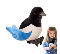 Realistic Bird Cuddly - Simulated Magpie Character Plush, Wildlife Animal Toy, Gentle Avian Design | Comforting Nature-Inspired Doll, Soft Fabric Birdiees Figure, Interactive Learning Model