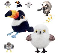 Realistic Bird-Shaped Interactive Cat Toy, Interactive Cat Toy Shaped like a Realistic Bird, Flying Flapping Birds Cats Toys for Indoor, Rechargeable Touch Activated for All Breeds(Sparrow+Pelican)