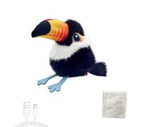 Realistic Bird-Shaped Interactive Cat Toy, Interactive Cat Toy Shaped Like a Realistic Bird, Interactive Plush Flying Kitten Plaything with Three Modes, Rechargeable Touch Activated for All Breeds A