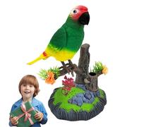 Realistic Bird Toy - Electric Flapping Parrot, Interactive Bird Figurine | ABS Material, Lifelike Movement with Branches and Flowers for Kids Birthday