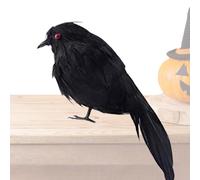 Realistic Black Crow - Realistic Black Birds Crow Costume | 6.3 Inches Pumpkin Light Accessories Raven Prop Scar for Party Yard Tree Garden Patio Indoor Outdoor Decorations