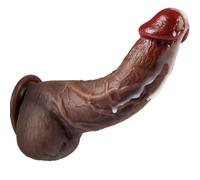 Realistic Black Dildo for Women and Men 8 Inch Thick G-Spot Toy, Curved Silicone Dildo with Strong Suction Cup, Flexible BBC Anal Toy Lifelike Soft Shaft for Anal or Vaginal Play Adult Sex Toys
