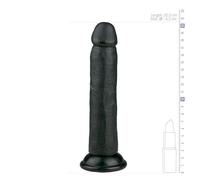 Easytoys Dildo Collection - Real Dong with Beautiful Acorn for Real Feel - 20,5 cm - Black - 100% Phthalate-Free Soft PVC - Lifelike Realistic Dong with Suction Cup
