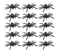 Realistic Black Plastic Spiders Set of 10 15 20 Pieces for Halloween Party and Haunted House Decoration (15)