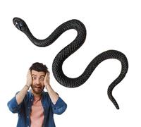 Realistic Black Prank Prop - Rubber Snake Toy, Lightweight Garden Scare Decoration | Good Qualityy Halloween Funny Trick Accessory For Scaring Deterring Animals Birds Squirrels Mice