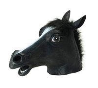 Realistic Black Rubber Horse Mask (Pack of 1) - Perfect Accessory for Animal Themed Parties, Film & TV, Sports & Games, World Book Day, Cosplays, & More Halloween Halloween