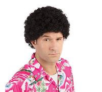 Realistic Black Short Curly Afro Wig for Men, 1 Pc. - Perfect Accessory for 70's Themed Parties, Costumes, Events, & More Halloween