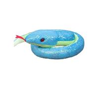 Realistic Blue Snake Plush Toy 170cm Soft Stuffed Cartoon Python Plush Doll Long Coiled Serpent Animal Pillow Plushie for Kids Room Bed Decor 2025 Zodiac Snake Year Mascot Doll