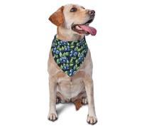 Realistic Blueberries Print Dog Bandana for Small Medium Large Dogs, Adjustable Cute Cat Dogs Kerchief Triangle Bibs Scarf Handkerchief Accessories