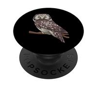 Realistic Boreal Owl Art Nature Wildlife Bird Design PopSockets Adhesive PopGrip