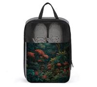 Realistic Botanical Style Shoe Bag with Zipper Closure,Storage Bags with Handle And Portable,Water-Resistant Shoe Pouch Travel Essentials