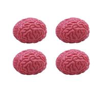 Realistic Brain Toy, Stress Fake Squeeze Toys, Halloween Realistic Squeeze Balls, Halloween Brain Stress Balls, 4 Pcs For Party Accessories, Hand Exercise
