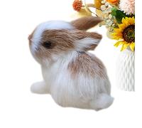 Realistic Bunny | Cute Plush Realistic Rabbits Figurines | Tiny Simulation Stuffed Bunny Animal,for Home Party Baby Shower Fairy Garden Miniature Scene Nursery Bedside Shelf Mantel TV Cabinet Windowsi