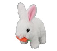 Realistic Bunny Toy, Cute Interactive Plush Bunny, Bunnies Can Hops and Wiggles Its Ears, Easter Toy with Sound, for Kids (White)