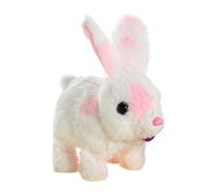 Realistic Bunny Toy - Dotted 6Inch Interactive Plush, Electronic Bell Rabbit for Playing, Walking Shaking Toy, Solid Fiber Frame with High-Traction Base, Education Support Hub for Entertaining