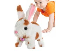 Realistic Bunny Toy - Dotted 6Inch Interactive Plush, Electronic Bell Rabbit for Playing, Walking Shaking Toy, Solid Fiber Frame with High-Traction Base, Education Support Hub for Entertaining