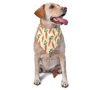 Realistic Carrot Print Dog Bandana for Small Medium Large Dogs, Adjustable Cute Cat Dogs Kerchief Triangle Bibs Scarf Handkerchief Accessories