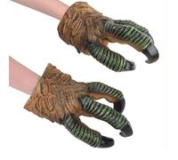 Realistic Cartoon Animal Hand Puppet Soft Rubber Realistic Raptor Dinosaur Head Puppet Crocodile Animal Interactive Doll Toy for Boys Girls (Yellow Eagle Claw)