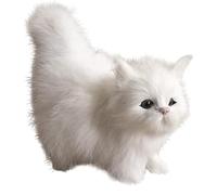Realistic Cat Cute Standing Cat Plush Simulated Artificial Faux Fur Cat Doll Decorative Detailed Fake Cat Photography Prop Fake Cat Cat Decor Stuffed Cats That Look Real, White