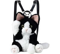 Realistic Cat Shaped Backpack, Handcrafted Stuffed Cat Plush Backpack with Adjustable Shoulder, Cute Plush Bag for Cat Lovers Daily School Party Outdoor Travel Camping Birthday