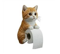 Realistic Cat Toilet Roll Holder, Wall-Mounted - Funny, Decorative & Space-Saving for Bathroom, Bedroom & Kitchen, Ideal for Cat Enthusiasts,E