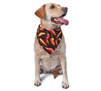 Realistic Chili Bright Print Dog Bandana for Small Medium Large Dogs, Adjustable Cute Cat Dogs Kerchief Triangle Bibs Scarf Handkerchief Accessories