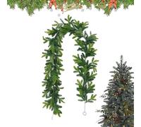 Realistic Christmas Garland, Artificial Cedar Hanger, Lifelike & Cedar Garland with Real Touch Look, for Mantle Stair Railing, Living Room Decoration, Country House Style, Party Decoration