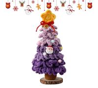 Realistic Christmas Tree - 7-Layer Gradient Colors Handmade Crochet Christmas Tree Decor,Tabletop Mini Home Ornaments for Holiday Fireplace Corner Office Mothers Day Party Carnival Porch Indoor